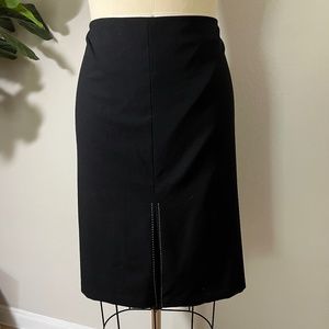 Black A-line Skirt with front & back slit, sz. 18
